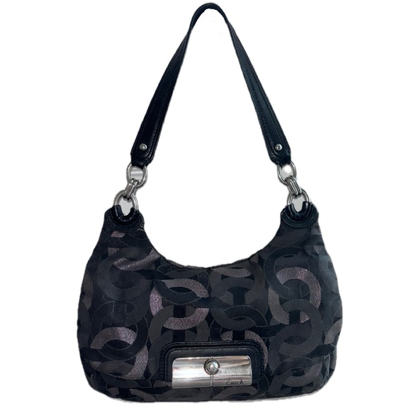 Coach Kristen Signature Black Shoulder Bag - Picture 1 of 15